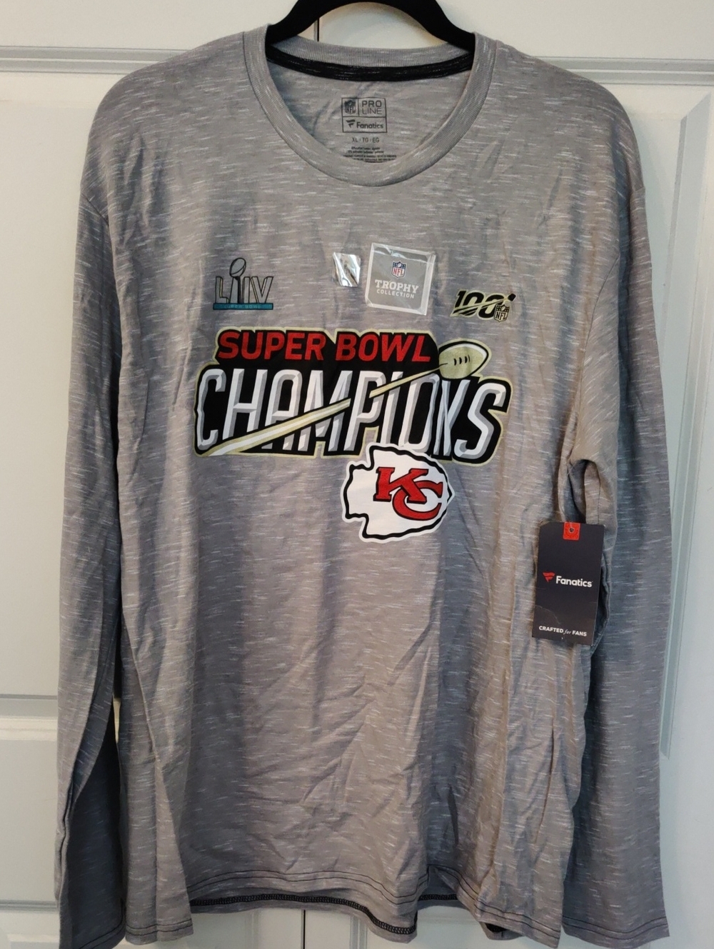 Fanatics Gray Kansas City Chiefs Super Bowl Champions Long-Sleeve Tee